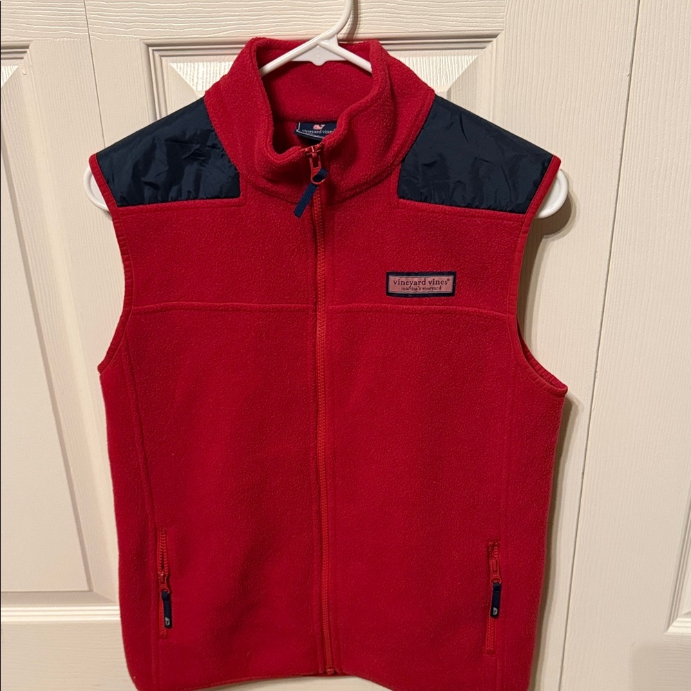 Vineyard Vines Red and Navy Kids Fleece Vest